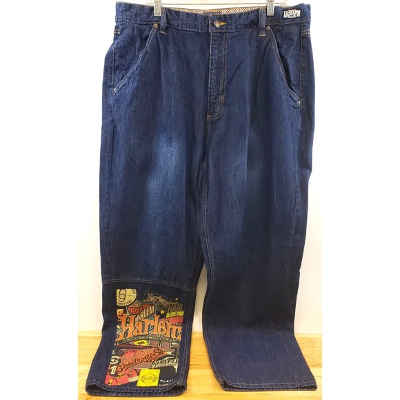 Platinum FUBU Jeans Mens 40x34 Harlem Globetrotters Limited Edition Graphics - Picture 1 of 8